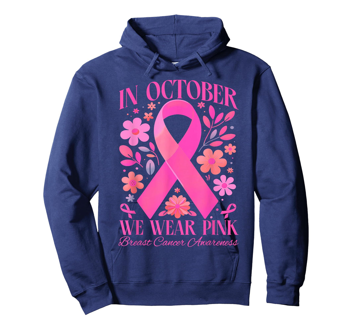 In October We Wear Pink Retro Groovy Breast Cancer Awareness T-Shirt