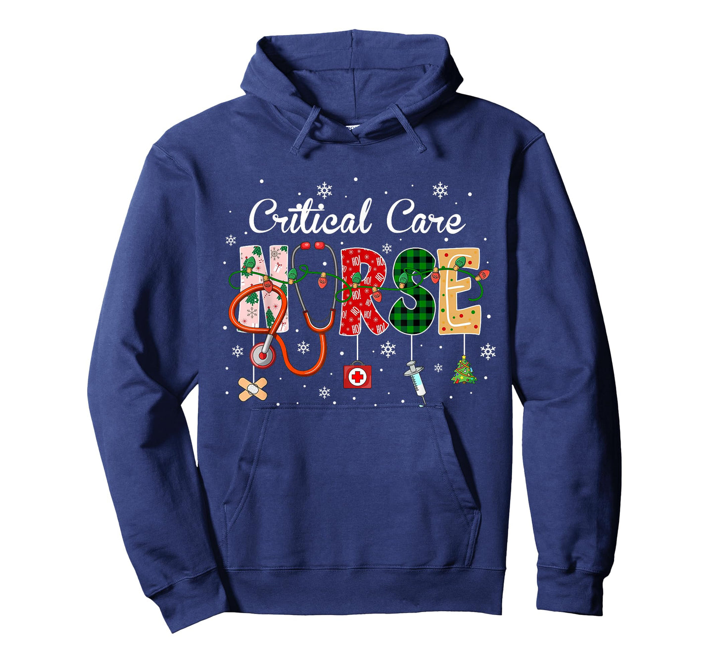 Critical Care Nurse Stethoscope Xmas Tree Cute Christmas T-Shirt
