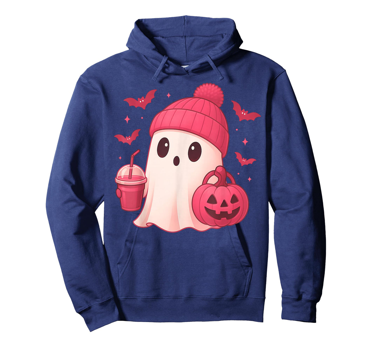 Cute Pink Ghost Coffee Halloween Ghost Coffee Men Women T-Shirt