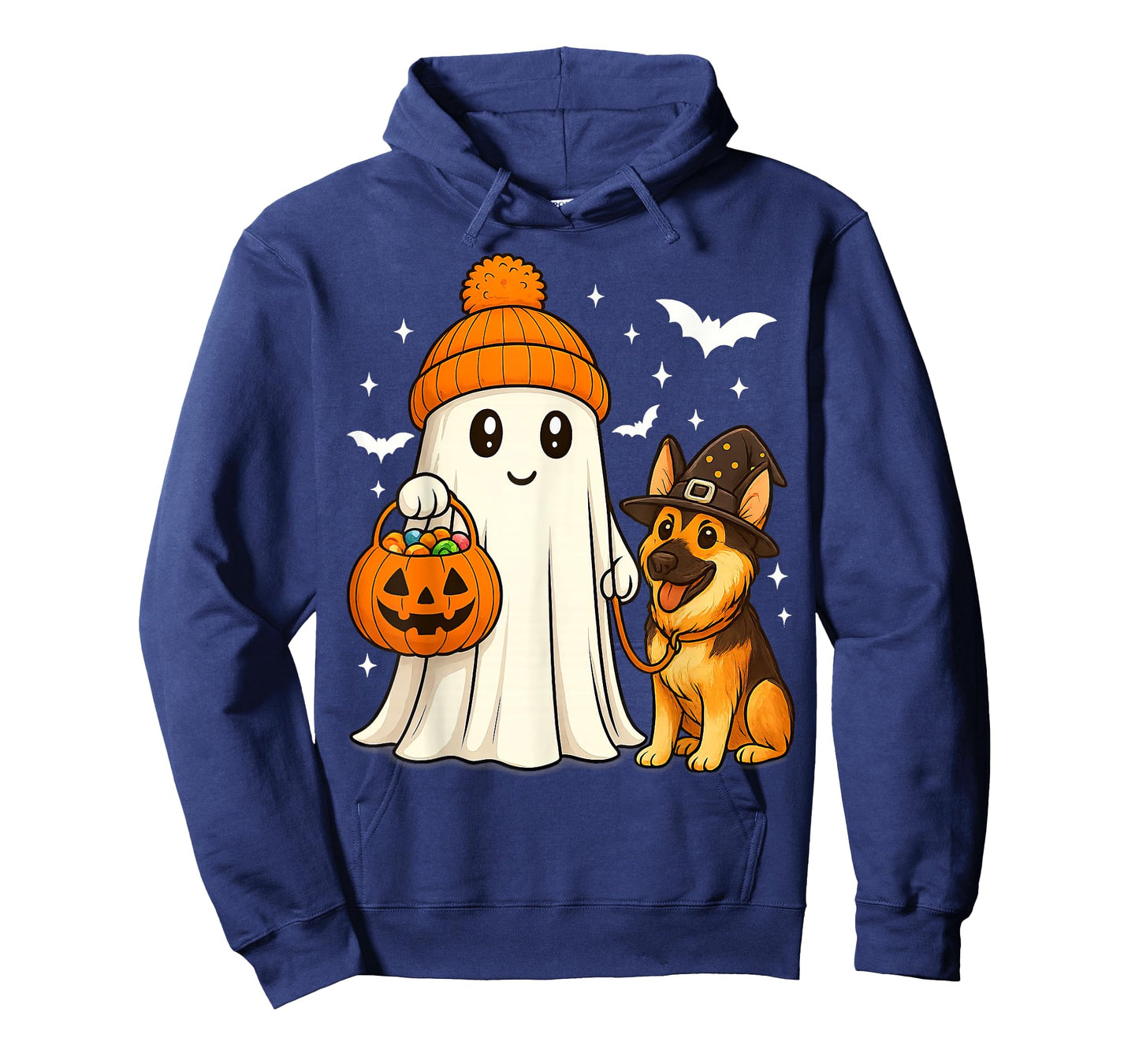 Ghost German Shepherd Dog Walking Halloween Spooky Costume T-Shirt