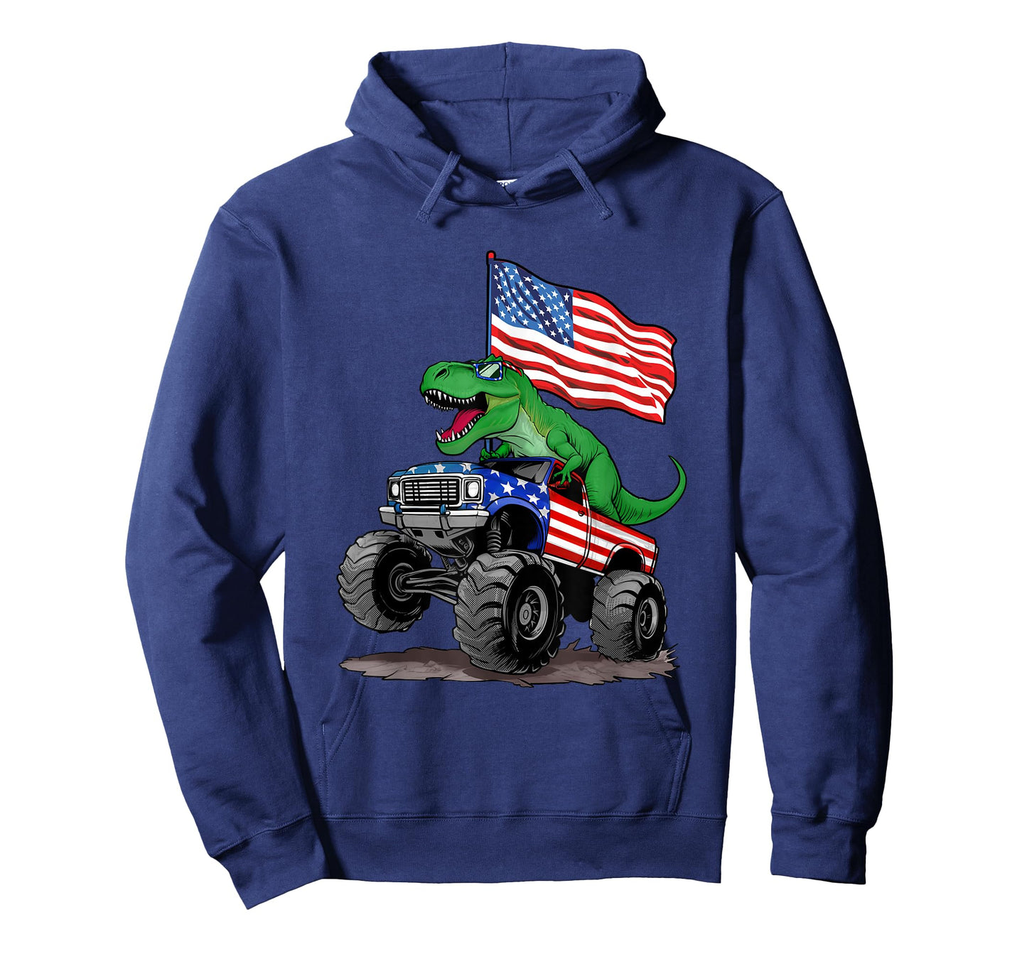 Monster Truck 4th Of July T-Rex Boys American Flag Men USA T-Shirt