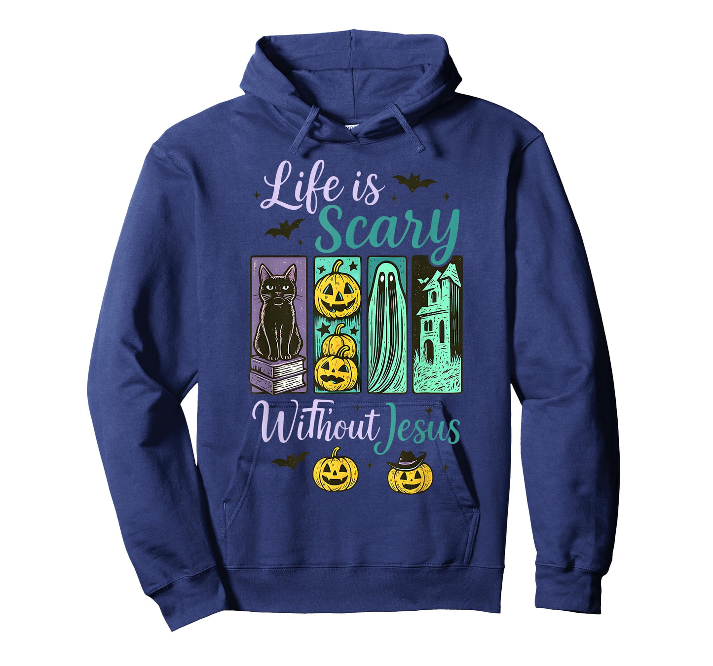 Life is Scary Without Jesus Christian Halloween Retro Faith T-Shirt