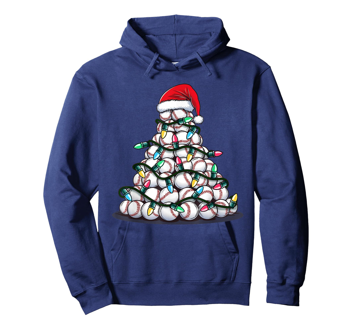 Baseball Christmas Tree Men Boys Youth Santa Sports T-Shirt