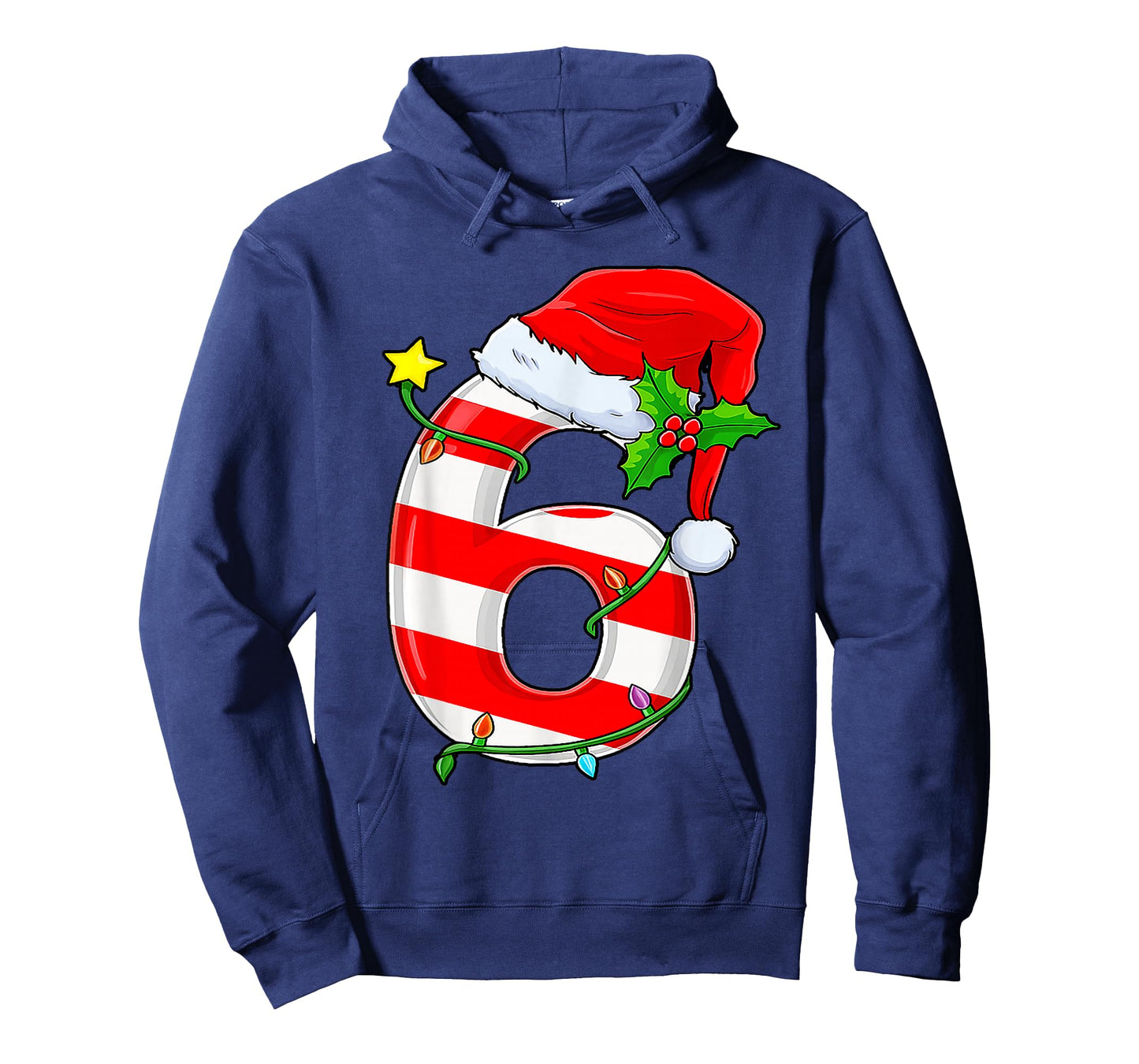 Fun Six Seven 6 7 Meme Candy Cane Lights Santa Christmas T-Shirt