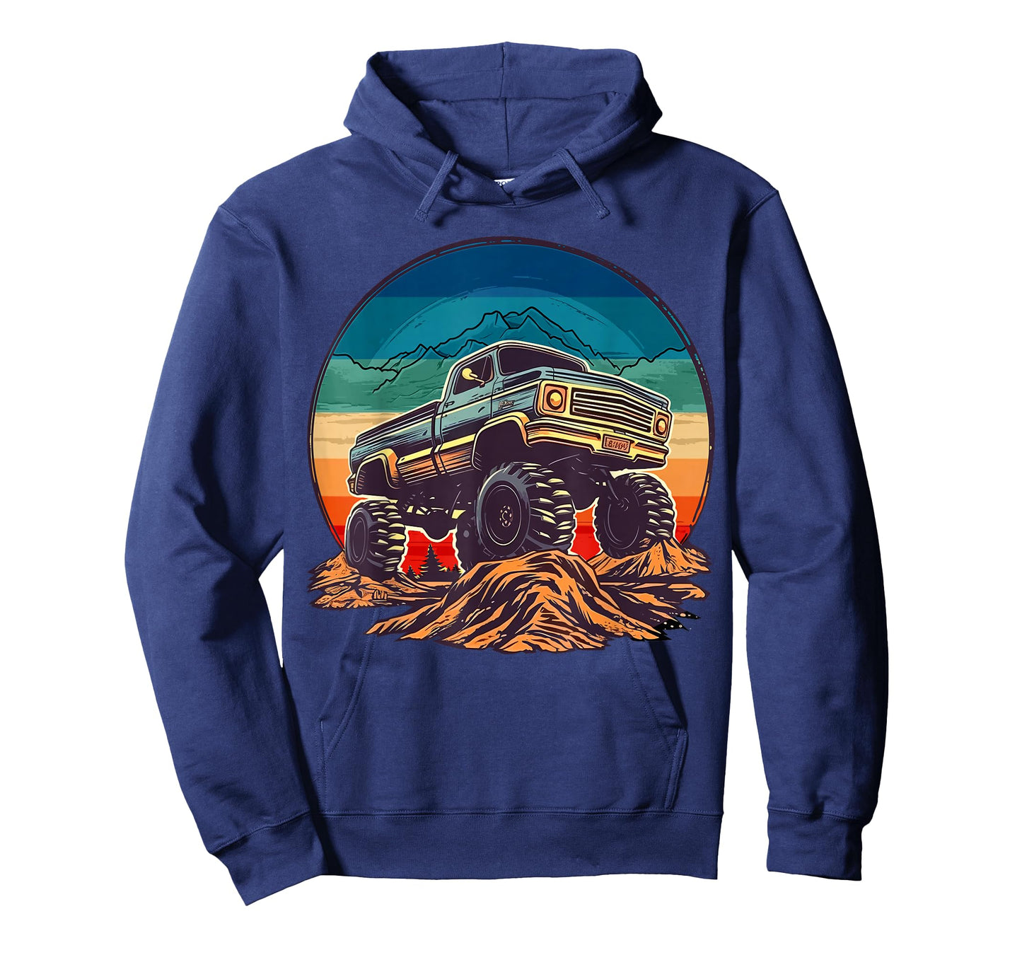 Retro Vintage Monster Truck Retro Sunset Monster Truck Boys T-Shirt