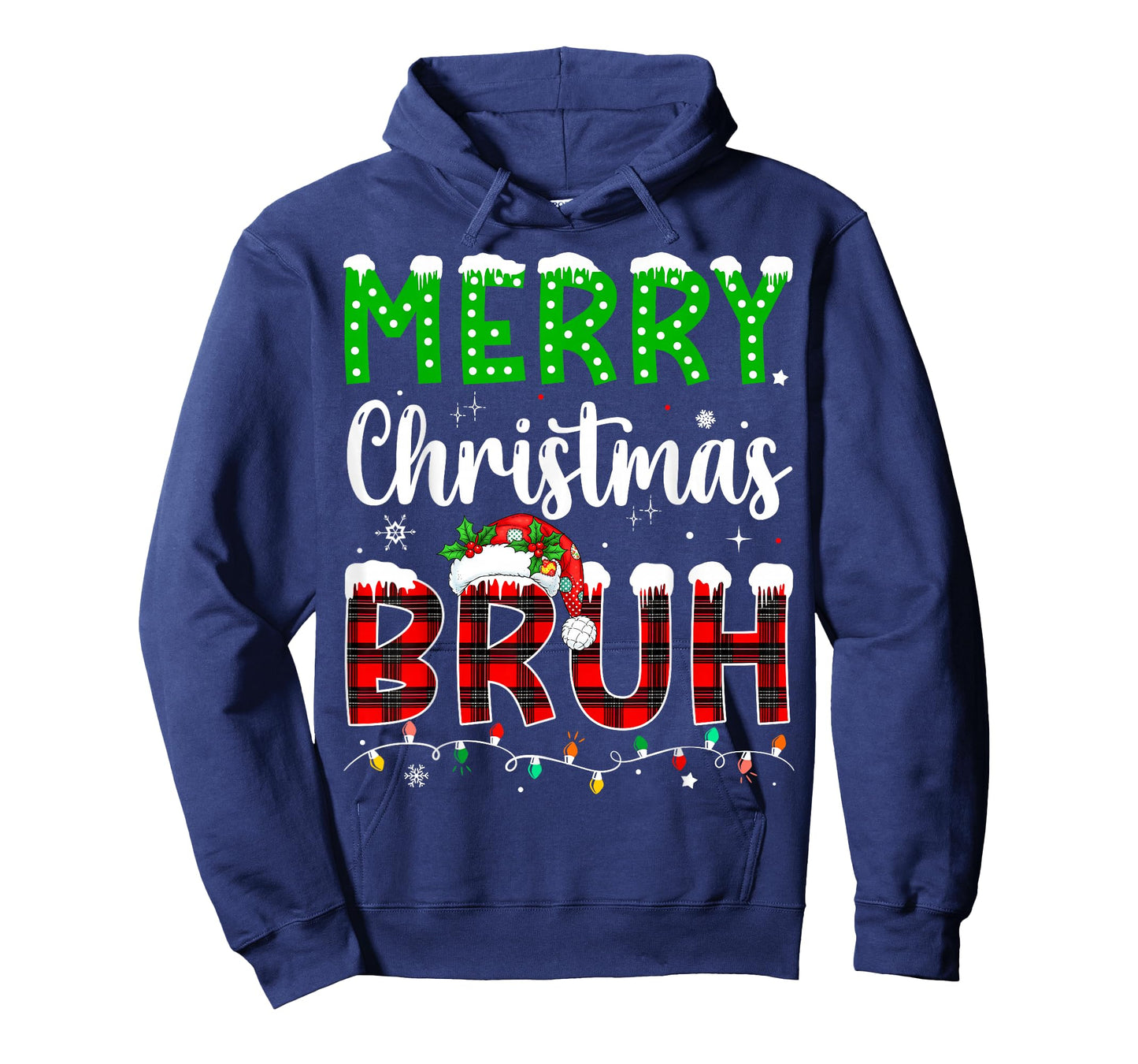 Bruh Christmas Red Plaid Teens Boys Kids Xmas Pajama T-Shirt