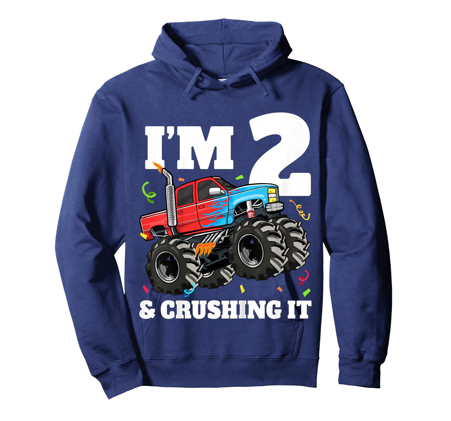 Kids Monster Truck 2nd Birthday Boy 2 Two Year Old Toddler T-Shirt