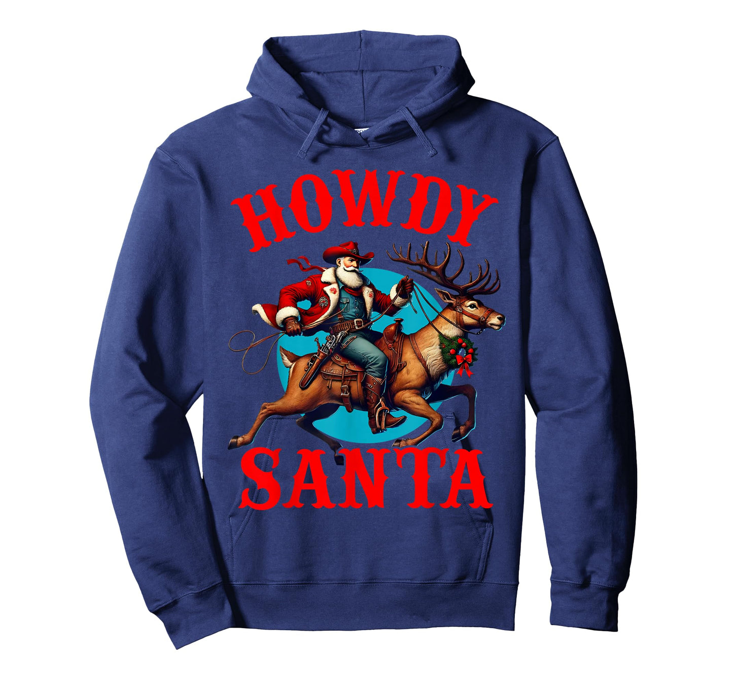 Howdy Santa Christmas Cowboy Santa Riding Reindeer Western T-Shirt