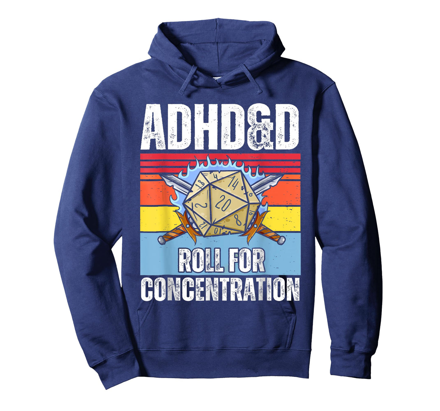 Retro Vintage ADHD&D Roll For Concentration Funny Gamer T-Shirt