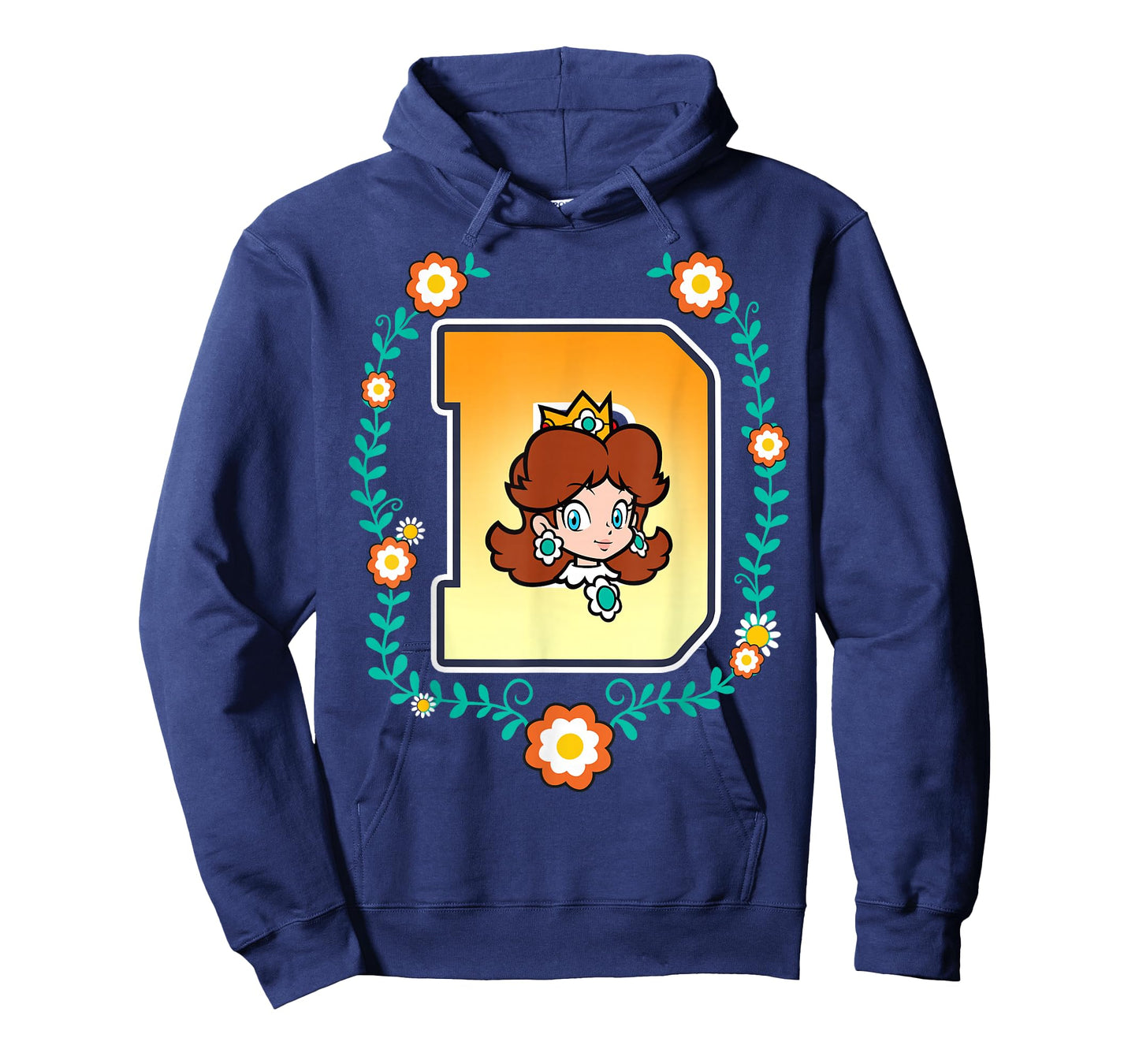 Super Mario Princess Daisy University Letter Portrait Logo T-Shirt
