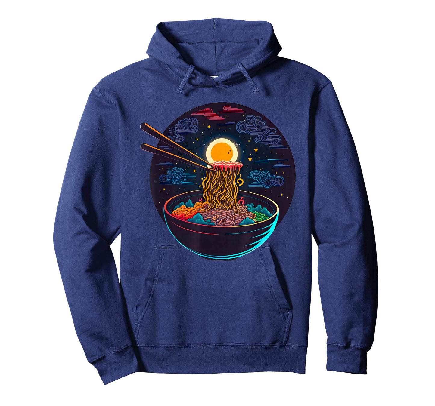 Japanese Moon Ramen Graphic Neon Retro Anime Noodles Art T-Shirt