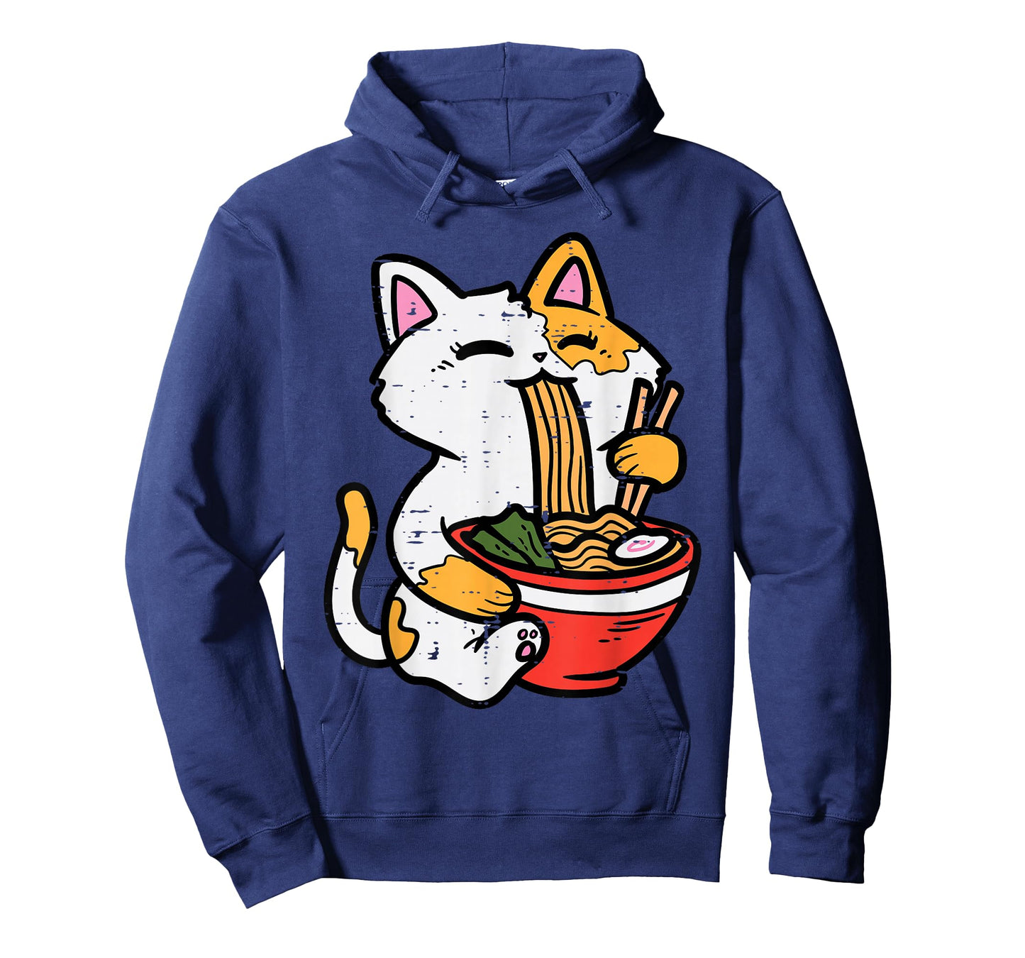 Cat Eating Ramen Cute Japanese Food Women Girls Kids T-Shirt