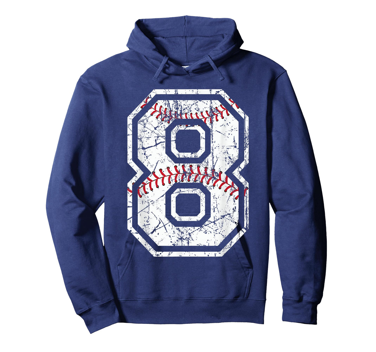 Baseball Jersey Number 8 Vintage Distressed Graphic T-Shirt