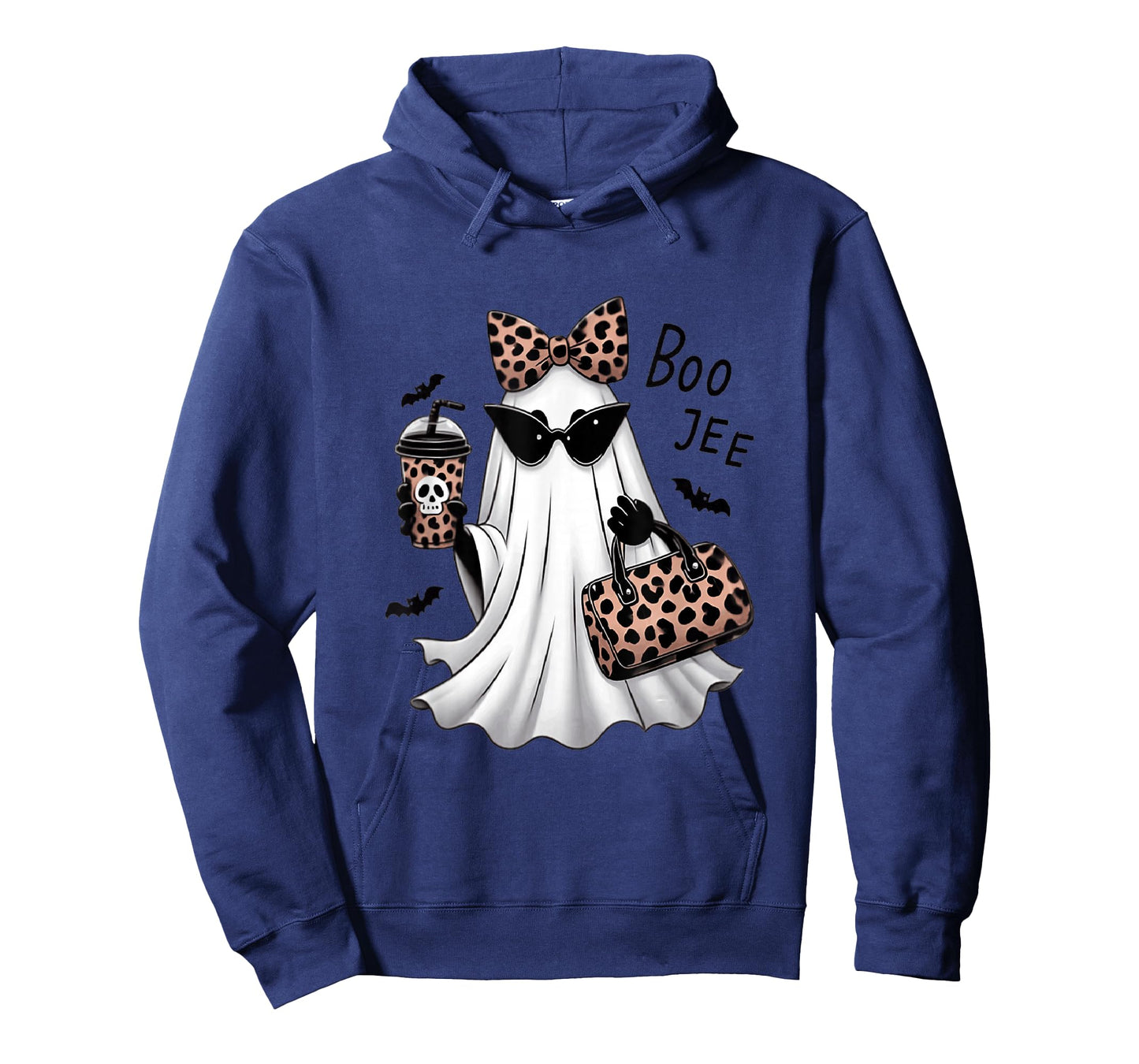 Boo JEE Ghostly Leopard Print Sunglasses Coffee Halloween T-Shirt