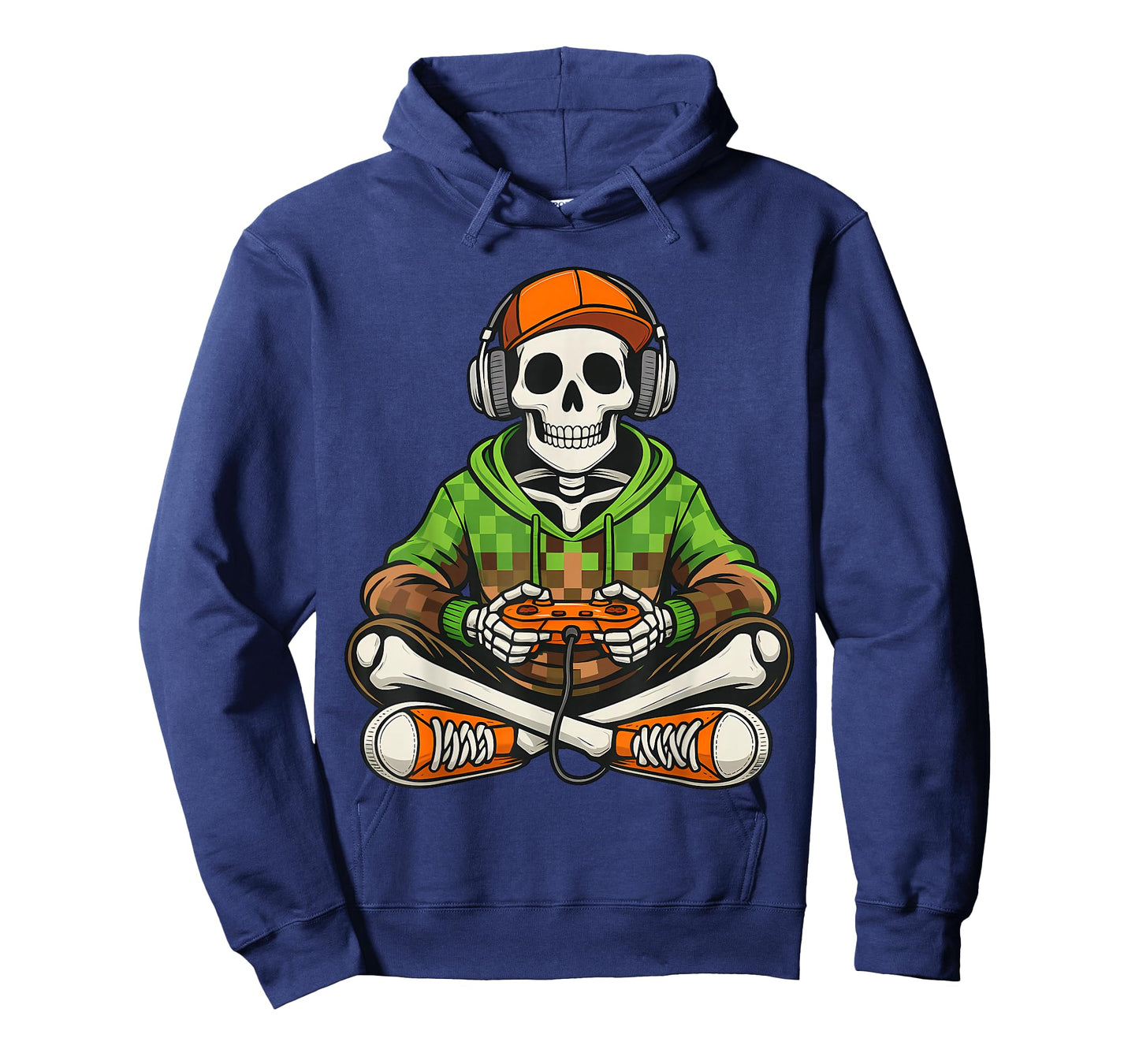 Video Game Pixel Skeleton Halloween Gamer Men Boy Kids T-Shirt