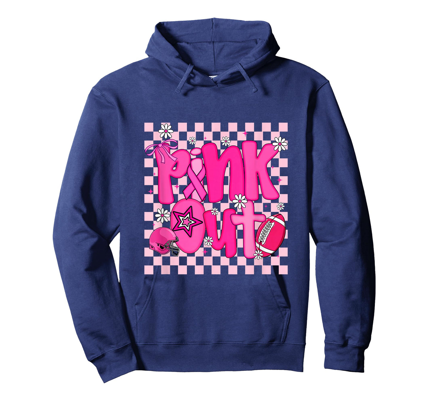 Pink Out Shirt Womens Girls Football Breast Cancer Awareness T-Shirt