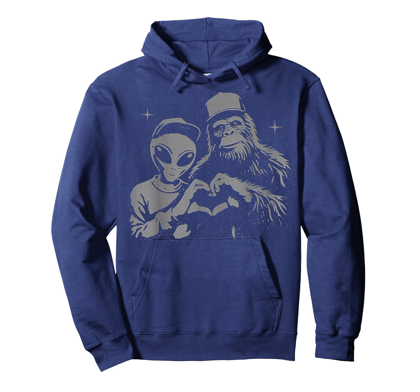 Bigfoot & Alien Sasquatch Love Hand Sign T-Shirt
