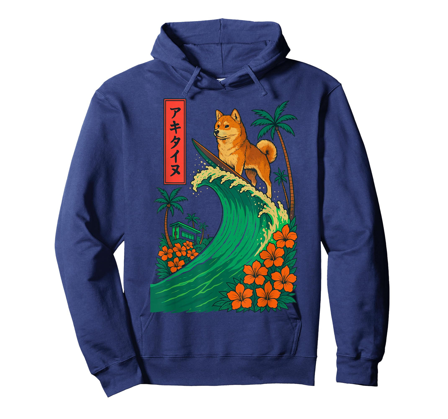 Japanese Shiba Inu Surfing Wave Great Wave Japan T-Shirt