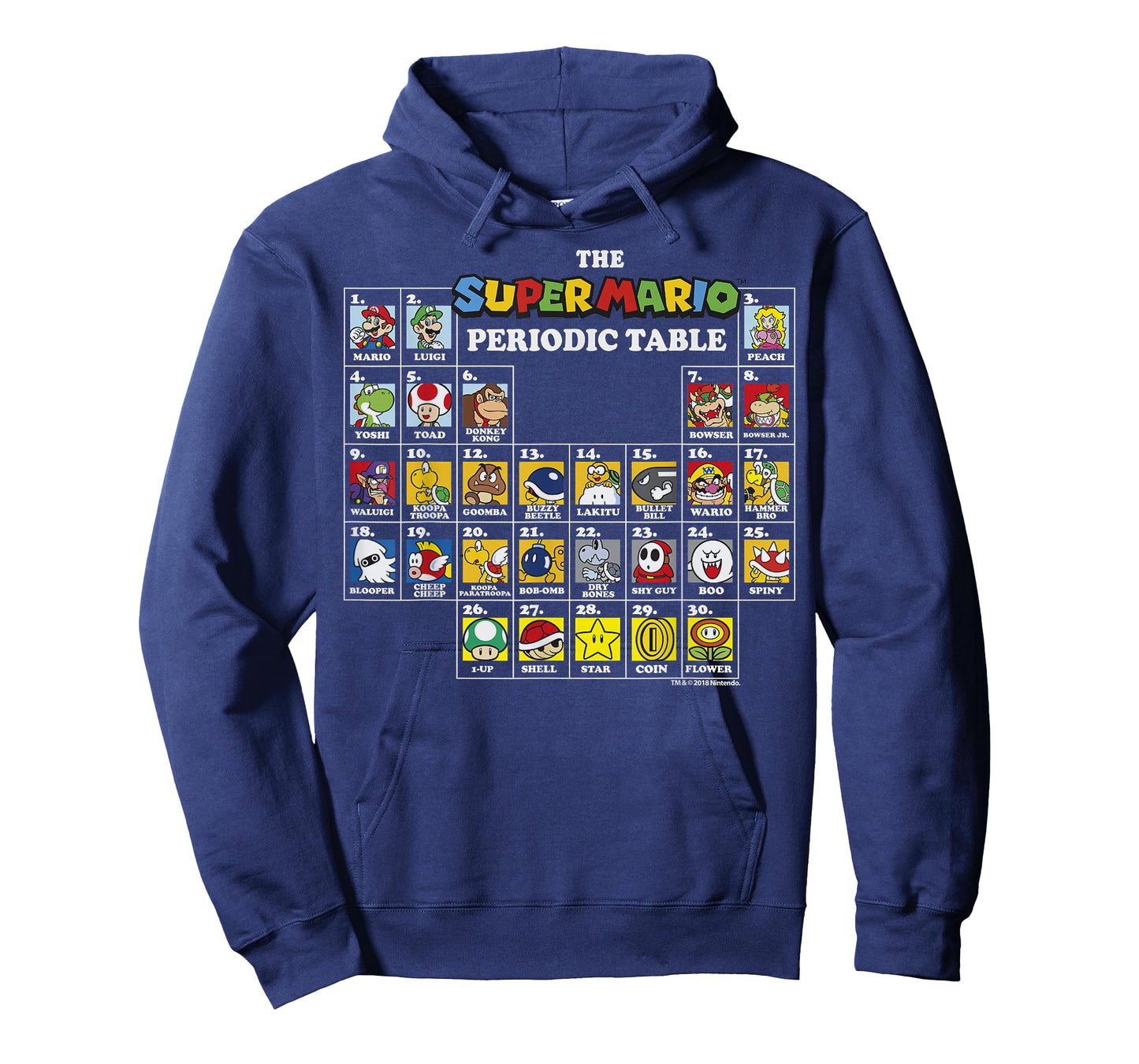 Super Mario Periodic Table Of Characters Graphic T-Shirt