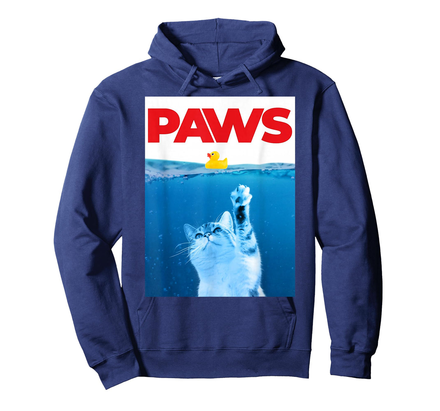 PAWS Cat Yellow Rubber Duck Paws Parody Funny Cat Lover T-Shirt