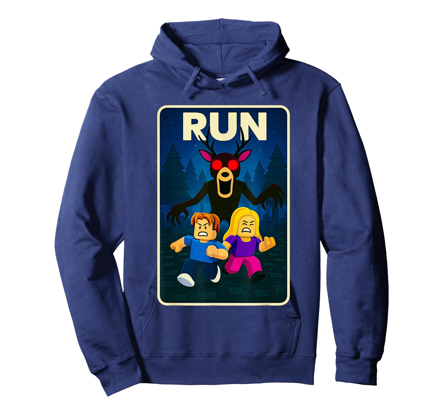 Run - 99 Nights Halloween Gamer Deer in The Forest Kids Meme T-Shirt