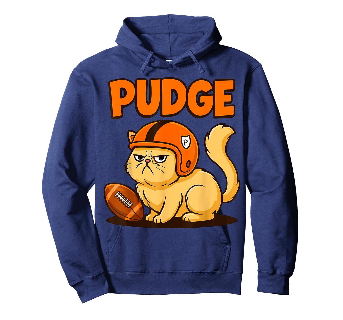 Pudge Grumpy Football Cat T-Shirt