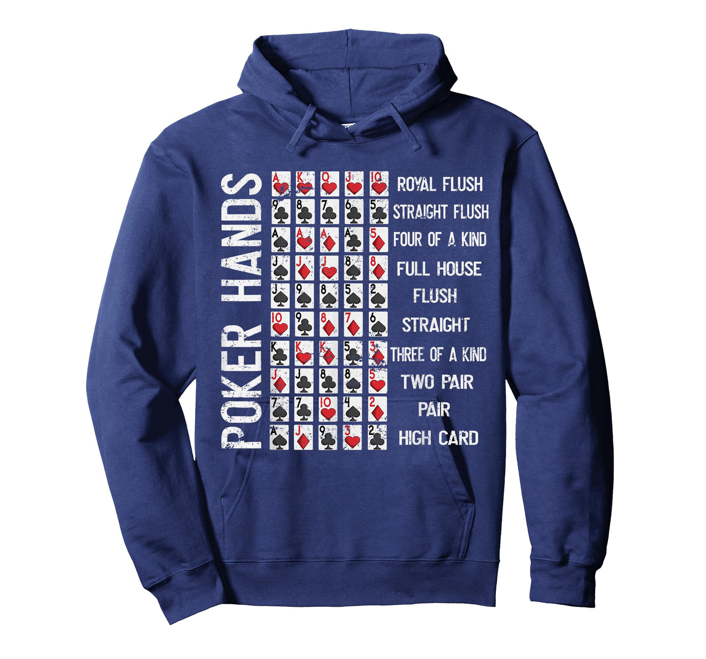 Poker Hands Cheat Sheet Card Casino Games Funny Player Gift T-Shirt