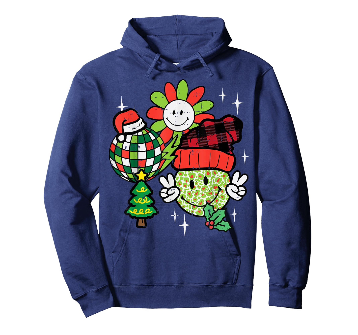 Christmas Smile Peace Disco Retro Xmas Groovy Women Men Kids T-Shirt