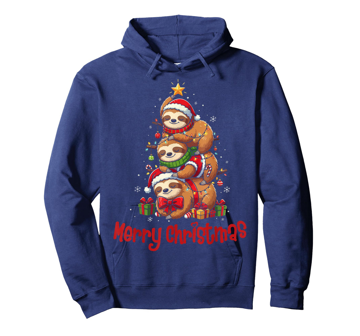 Merry Christmas Cute Sloth Santa Hat Slothmas Animal Lovers T-Shirt