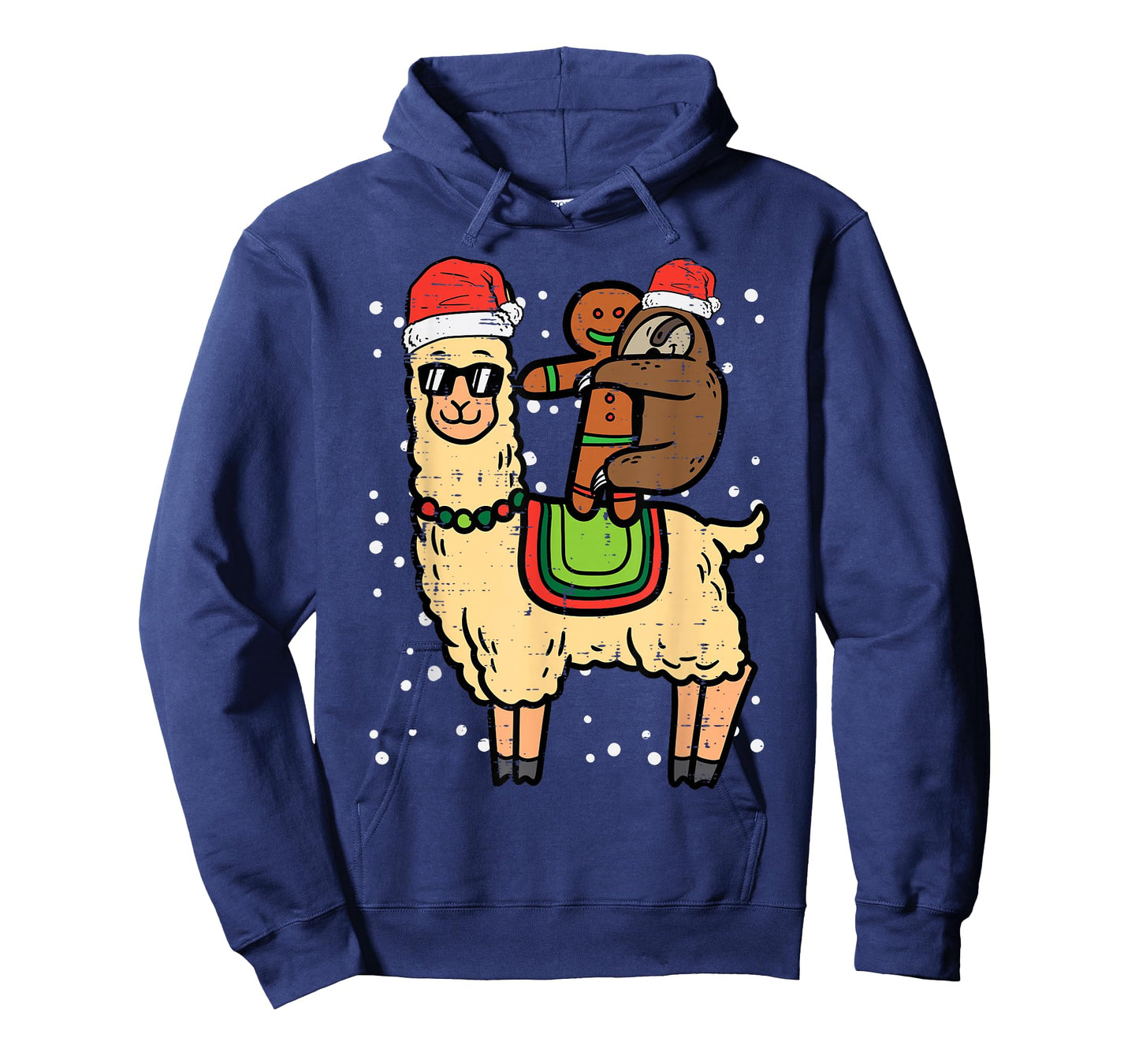 Christmas Sloth Gingerbread Riding Llama Xmas Men Women Kids T-Shirt