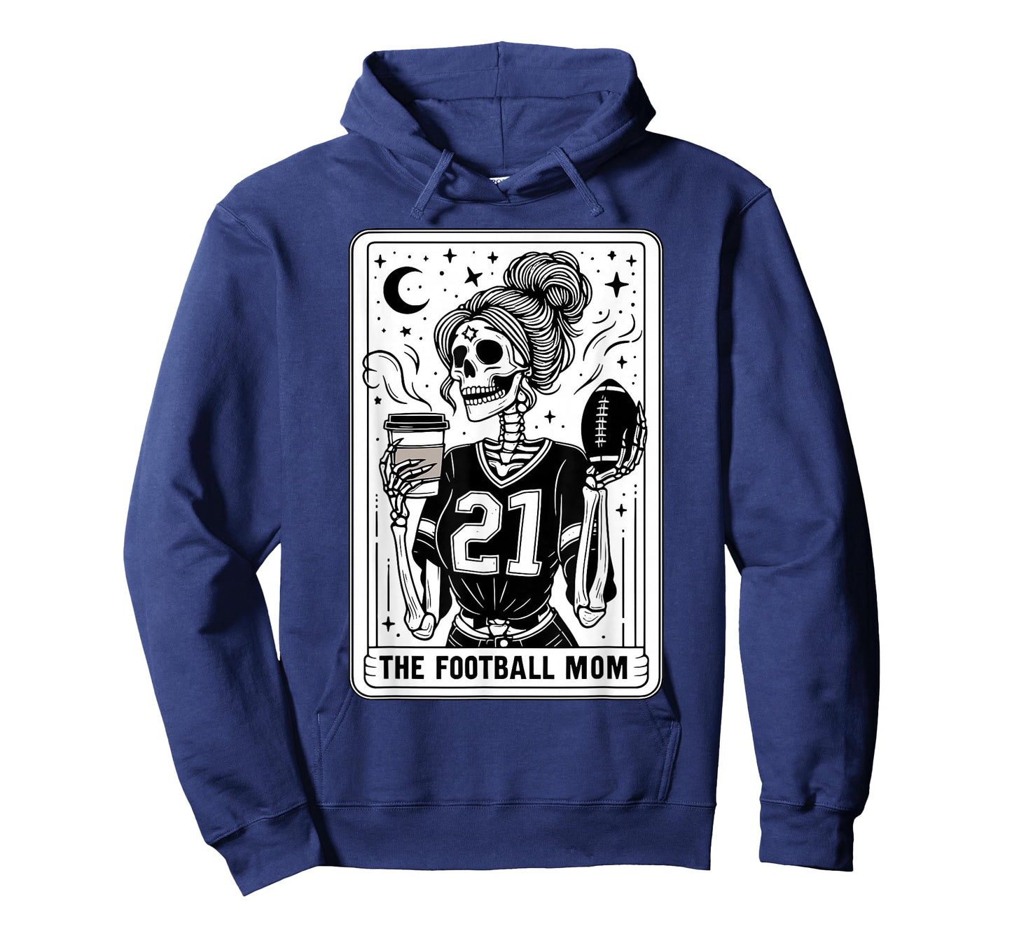 Football Mom Tarot Card Skeleton Football Mama Witch vibes T-Shirt