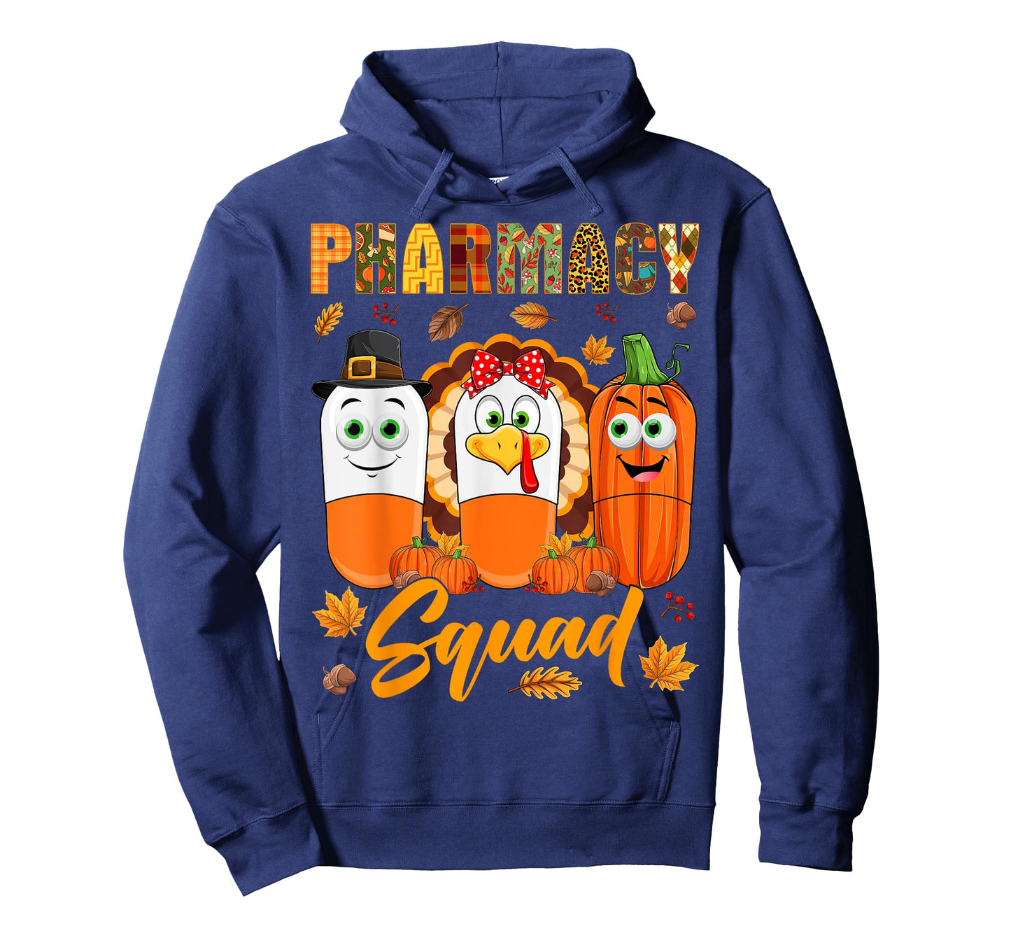 Pharmacy Squad Turkey Pumpkin Pilgrim Pills Thanksgiving Day T-Shirt