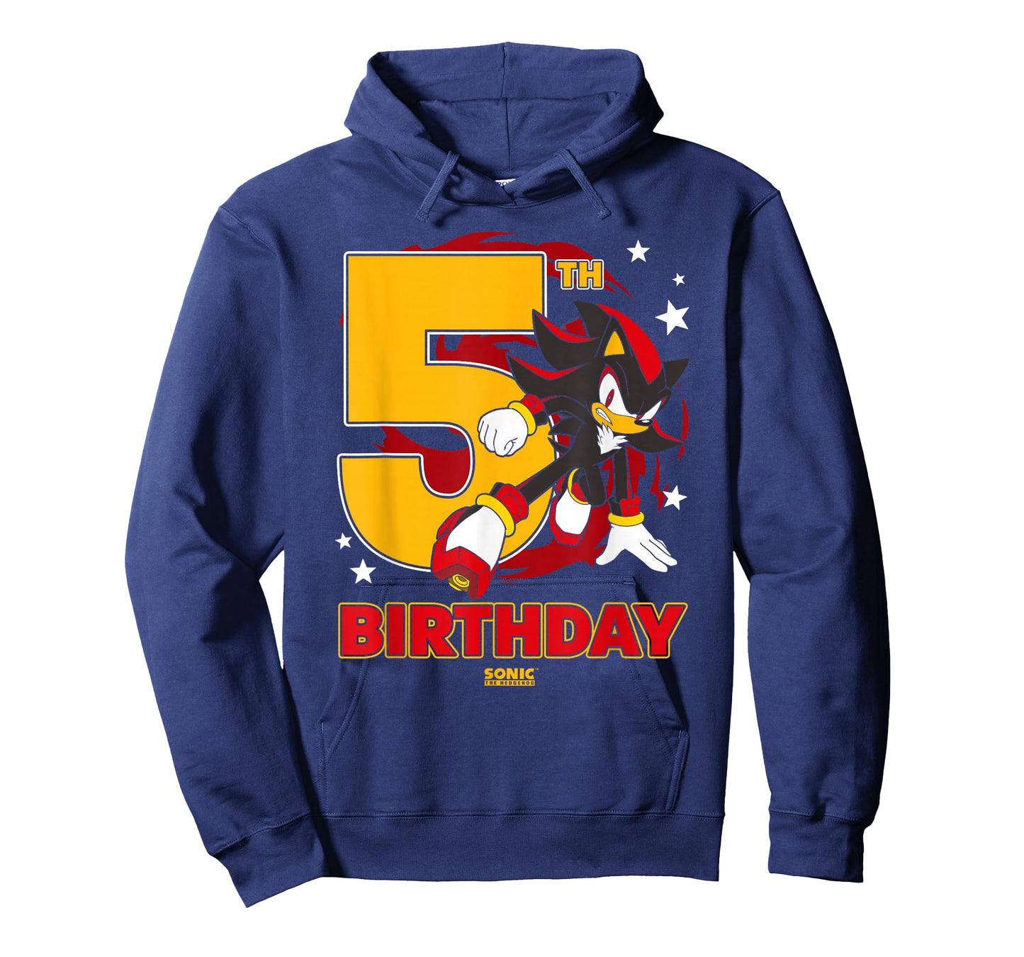 Sonic The Hedgehog 5th Birthday Epic Shadow Big Chest Logo T-Shirt