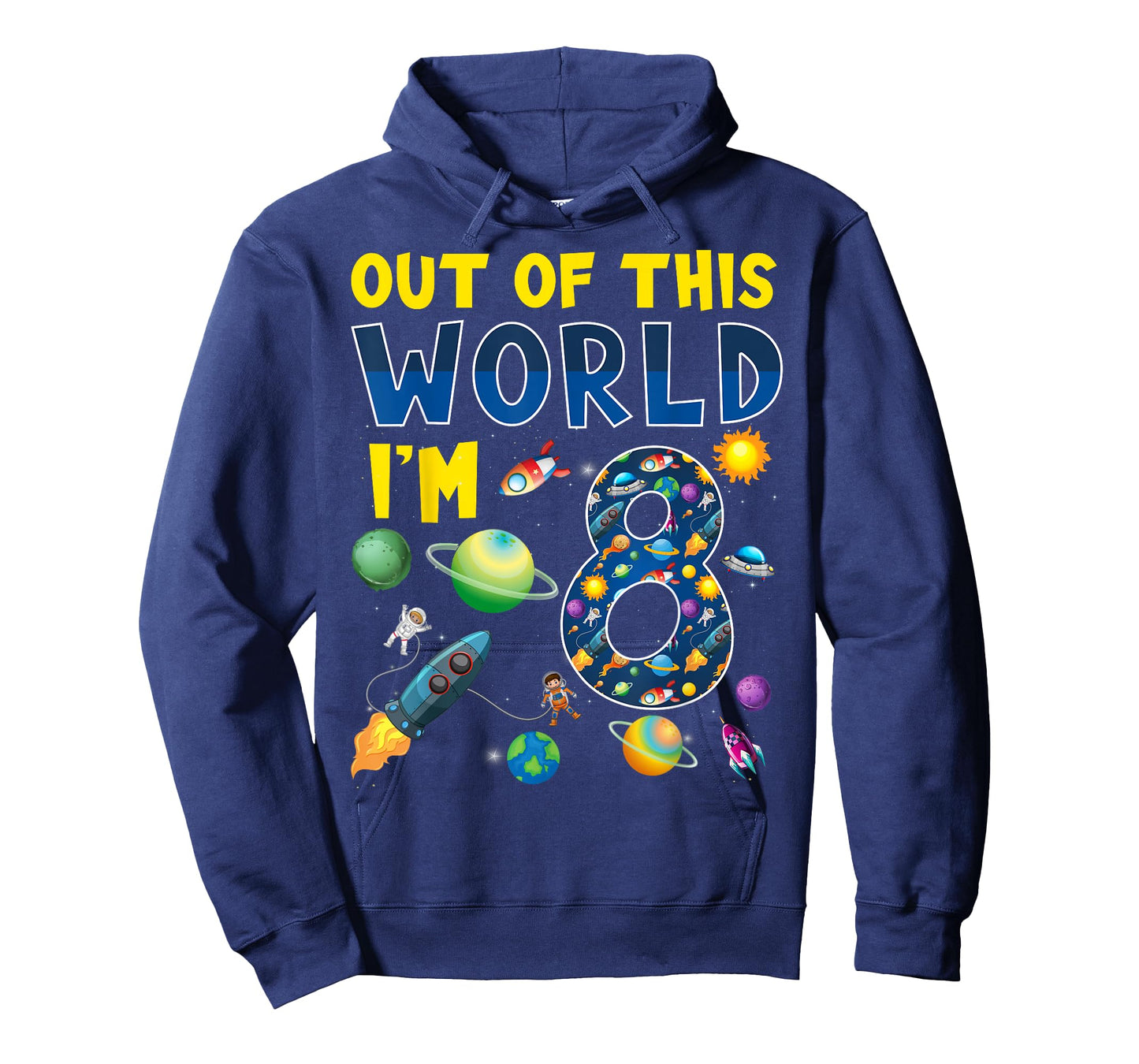 Out Of This World I'm 8 Space Rocket Birthday Party 8th T-Shirt
