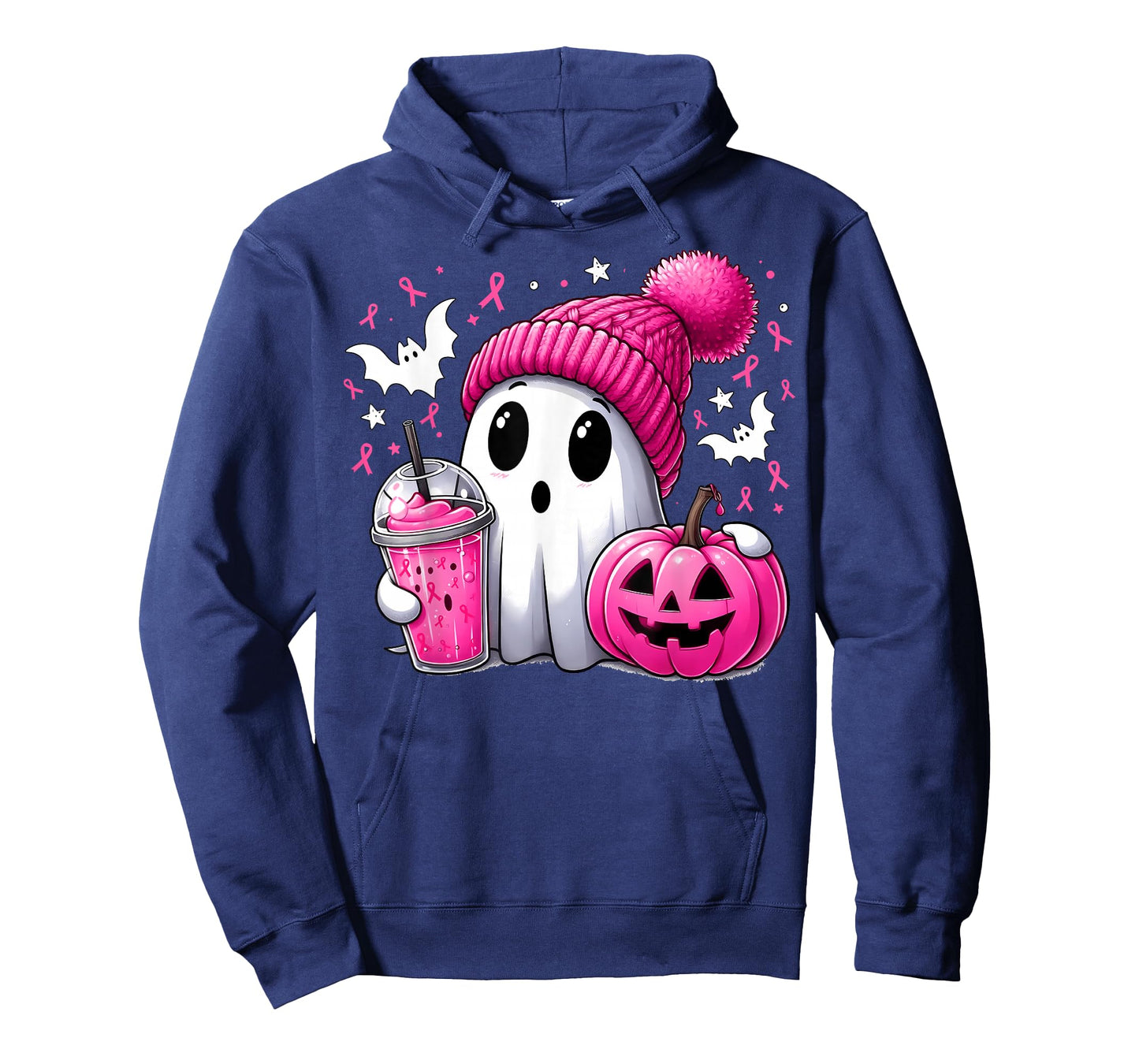 Cute Ghost Pink Ribbon Halloween Breast Cancer Awareness T-Shirt