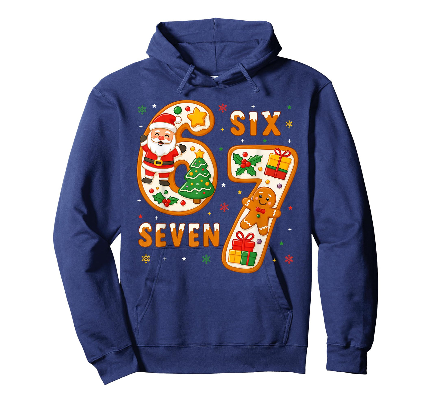 Funny Six Seven 67 Meme 6 7 Santa Christmas Pajamas Kids T-Shirt