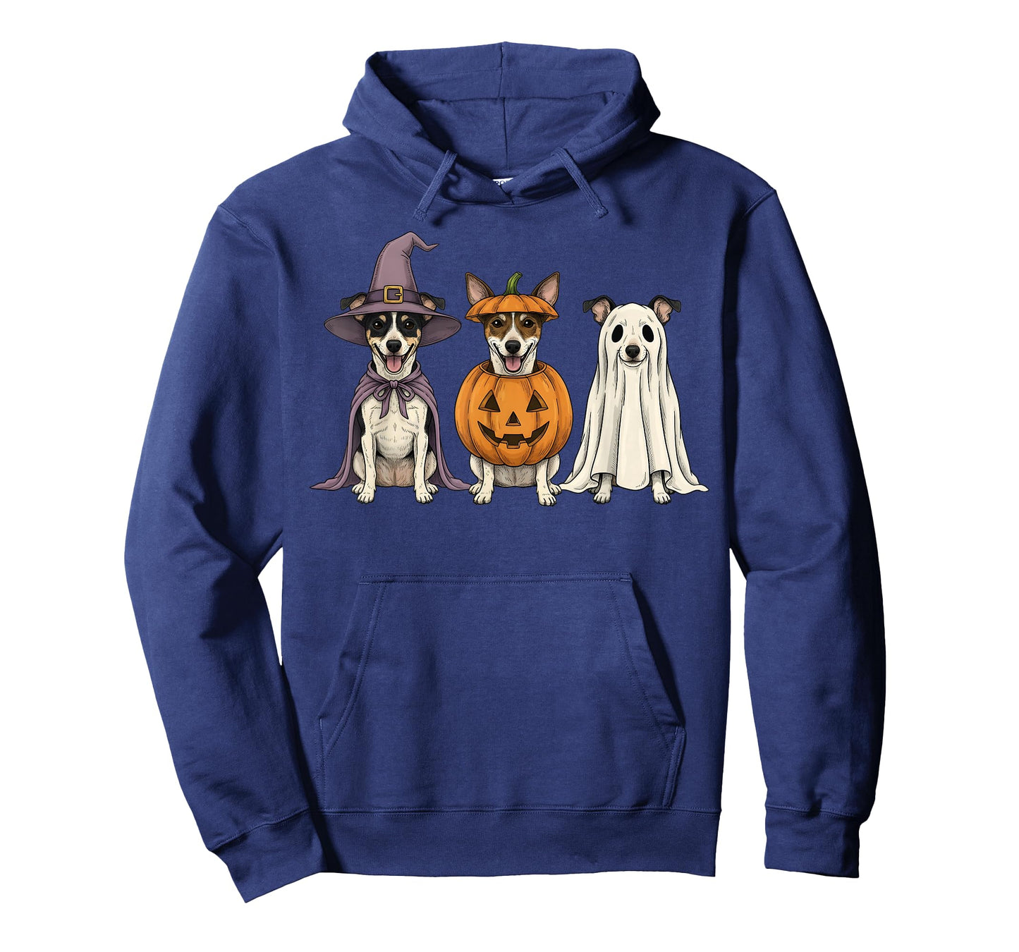 Spooky Ghost Rat Terrier Pumpkin Halloween Dog Lover T-Shirt