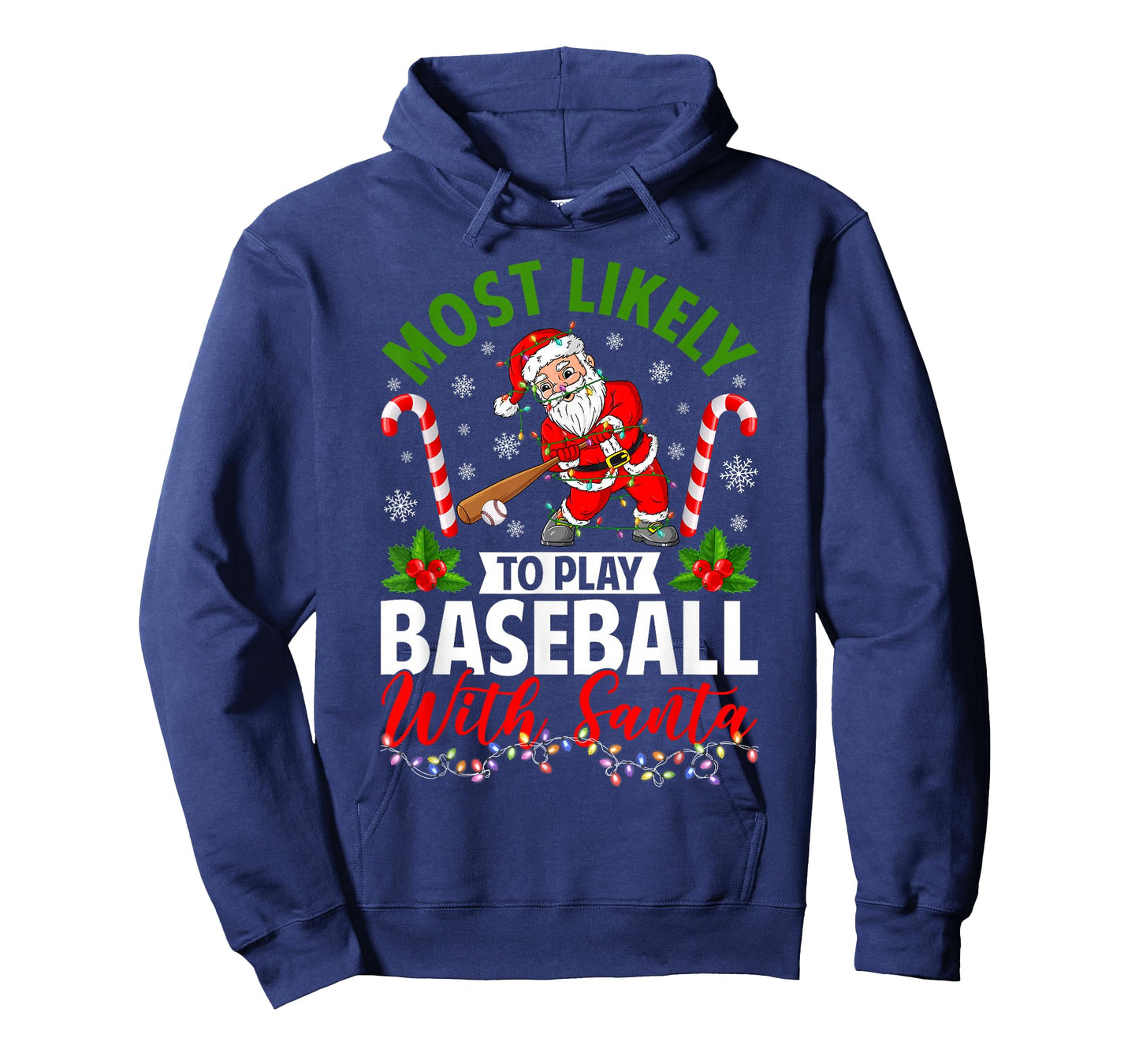 Most Likely to Play Baseball with Santa Christmas Pajamas T-Shirt