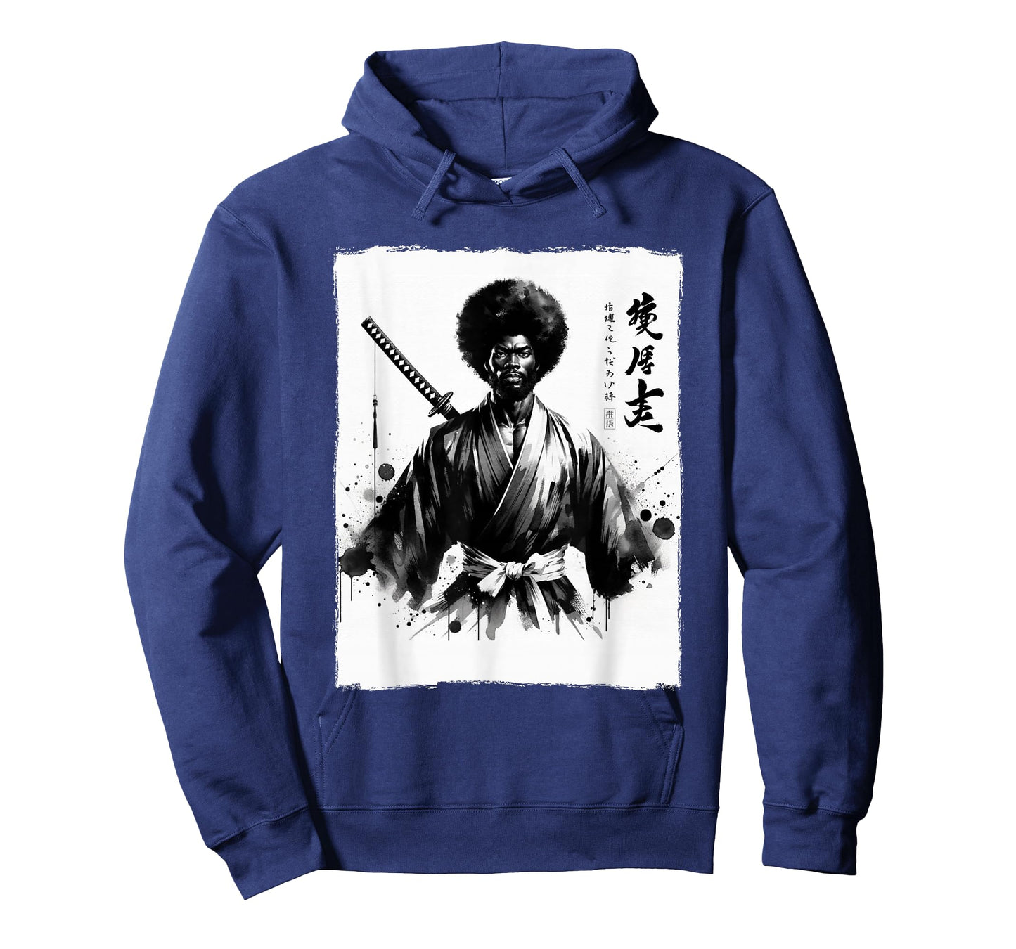 Vintage Afro African Samurai Ukiyo-e Japanese Art Graphic T-Shirt