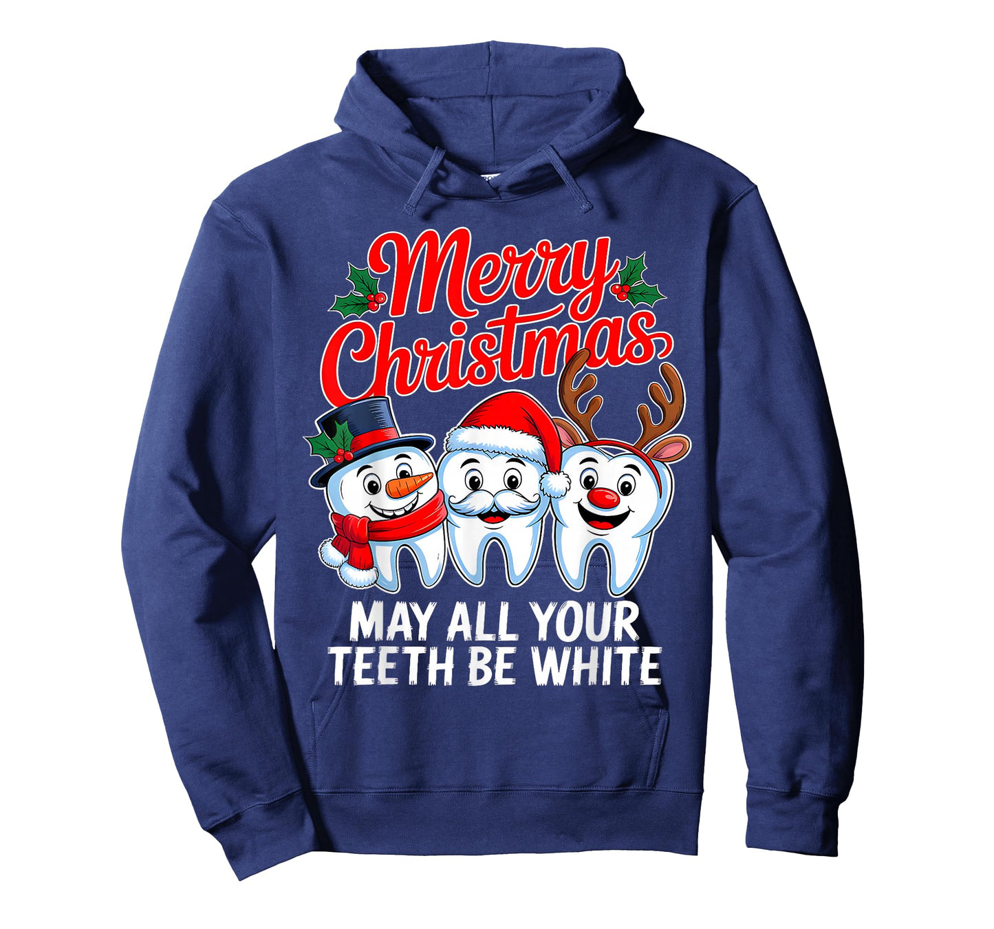 Merry Christmas Teeth Be White Funny Dentist Xmas Dental T-Shirt