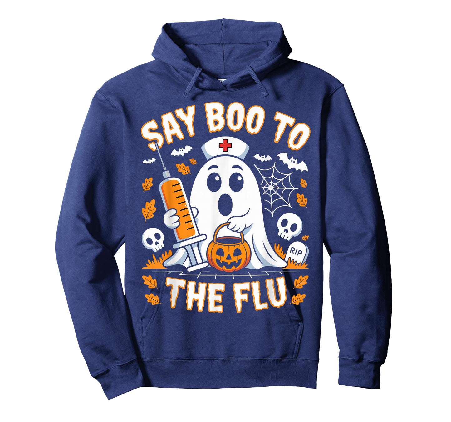 Say Boo to The Flu Ghost Nurse Design T-Shirt
