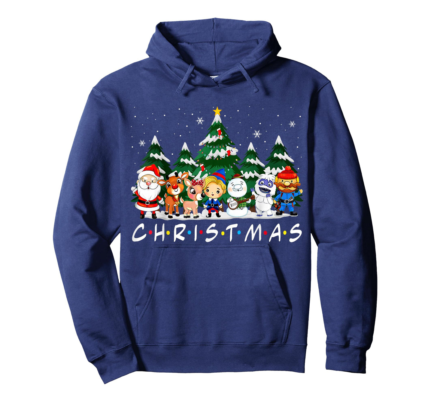 Friends Christmas Santa Rudolph Snowman Family Pajama Xmas T-Shirt