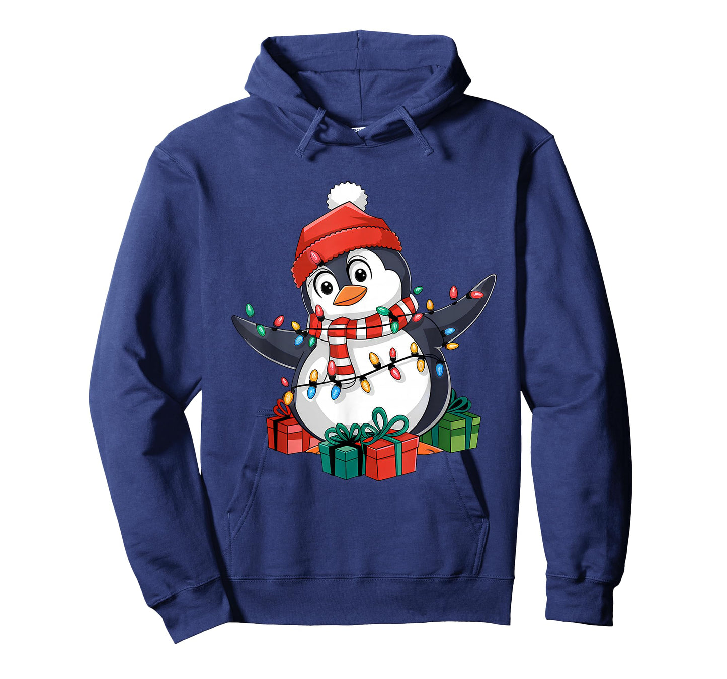 Penguin Santa Lights Christmas - Penguin Lover T-Shirt