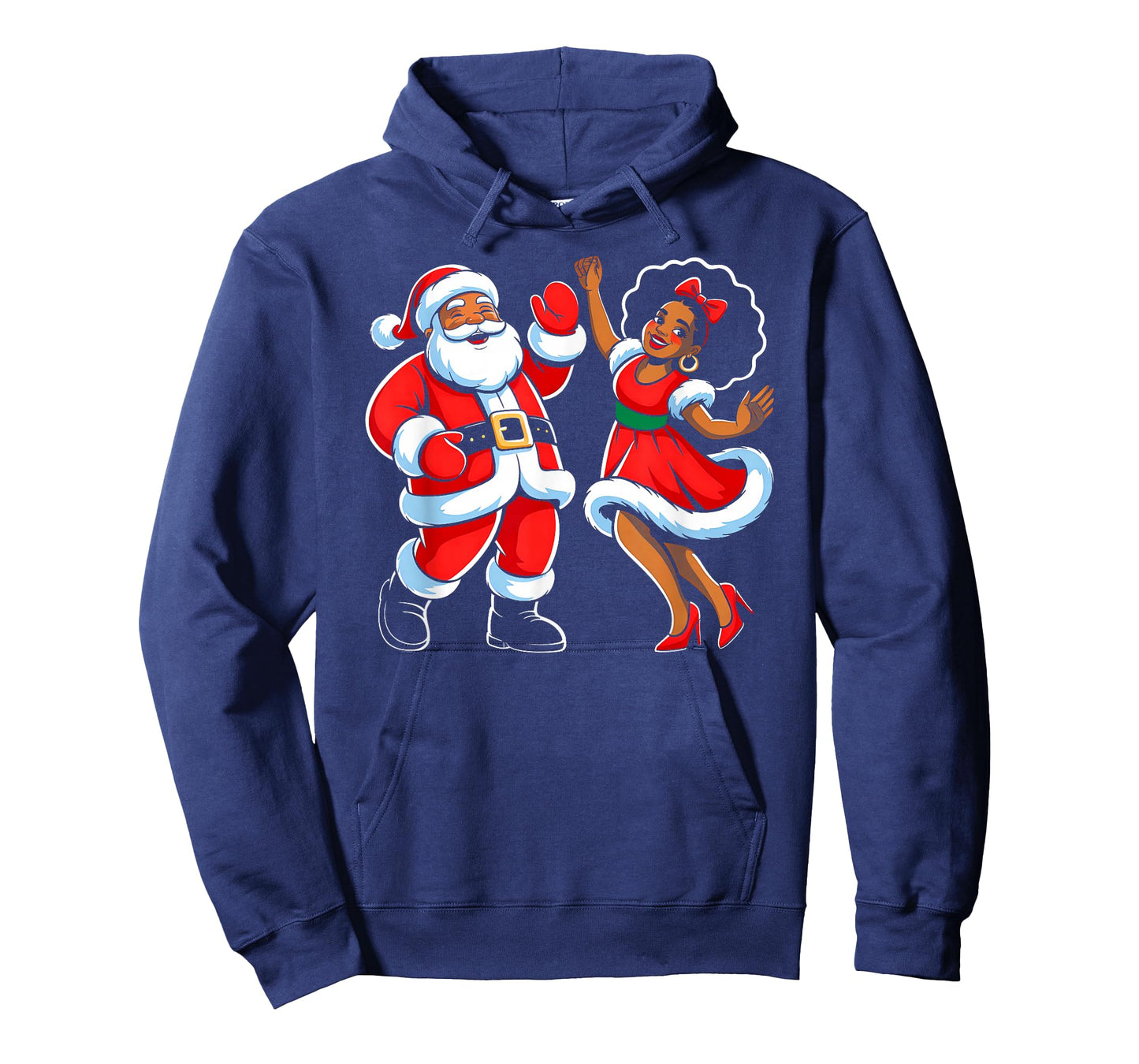 African American Santa Claus Dancing Funny Christmas Pajama T-Shirt