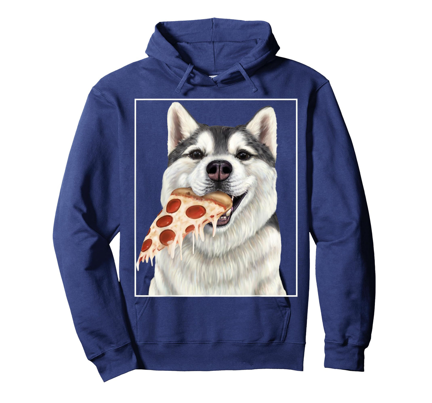 Husky eating pizza. - Dog with pizza slices Men Women Kids T-Shirt