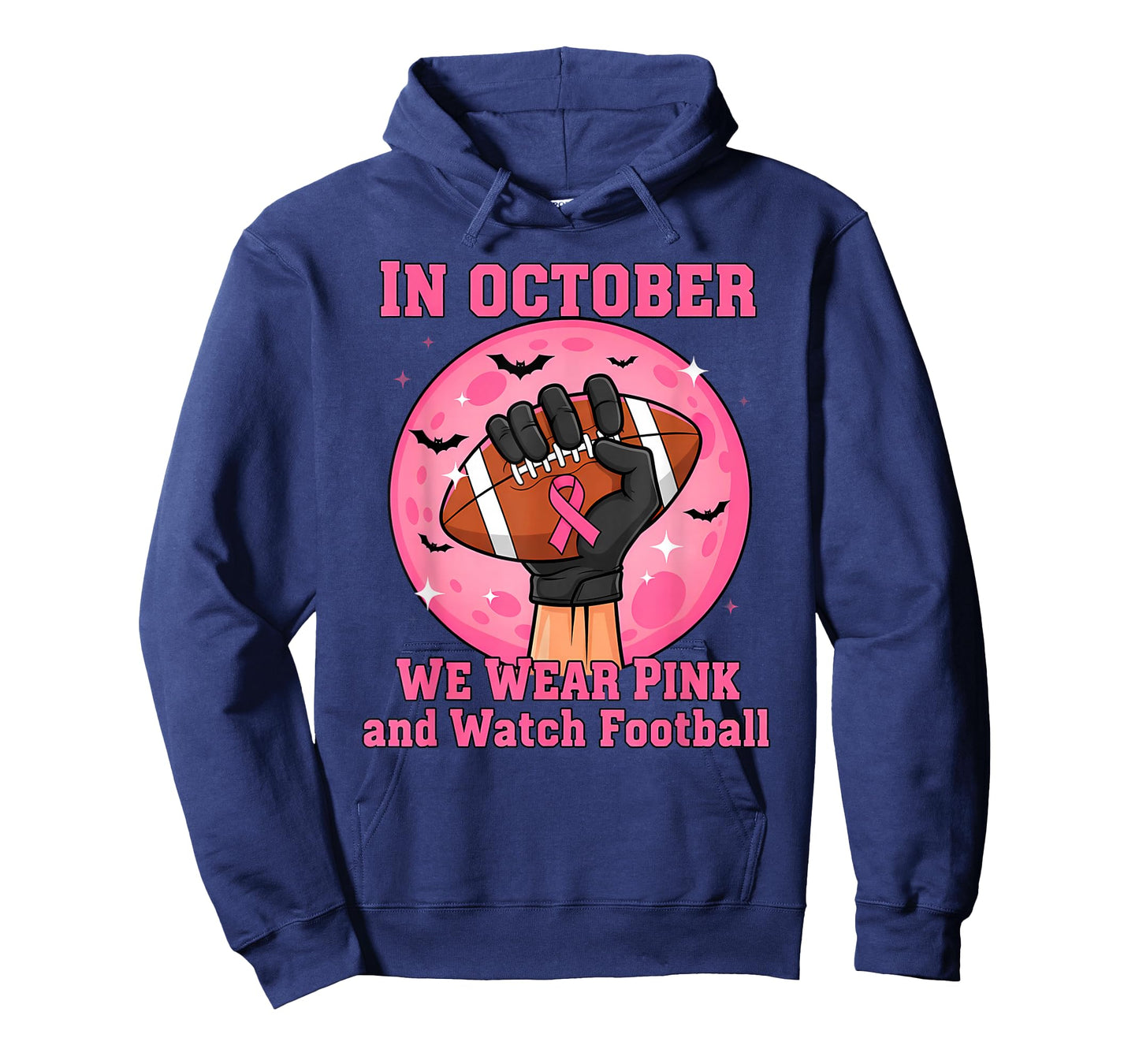 in October We Wear Pink Football Breast Cancer Awareness Men T-Shirt