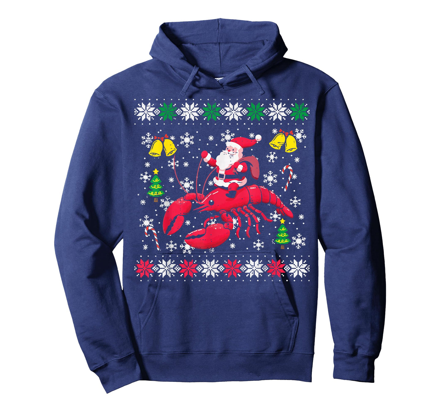 Christmas Santa On Lobster Ugly Xmas Crayfish Men Women Kids T-Shirt
