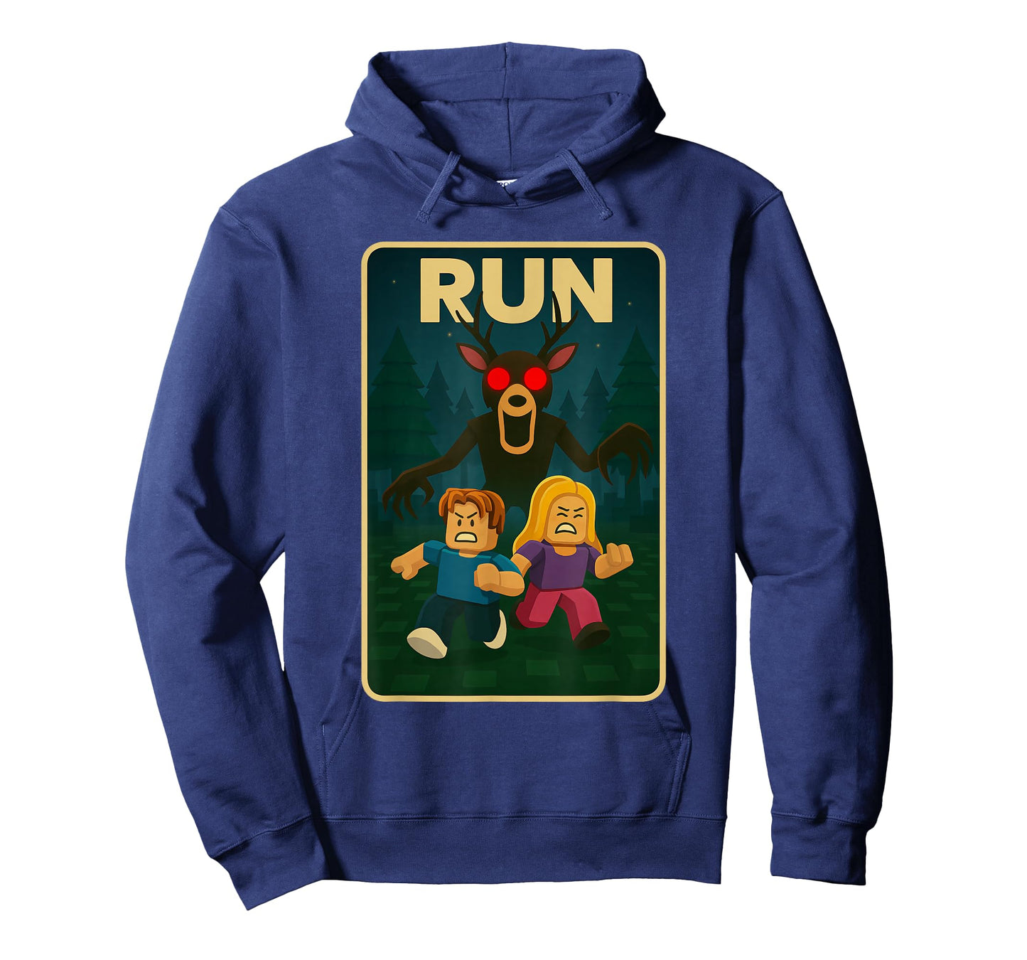 Run - 99 Nights Halloween Gamer Deer in The Forest Kids Meme T-Shirt
