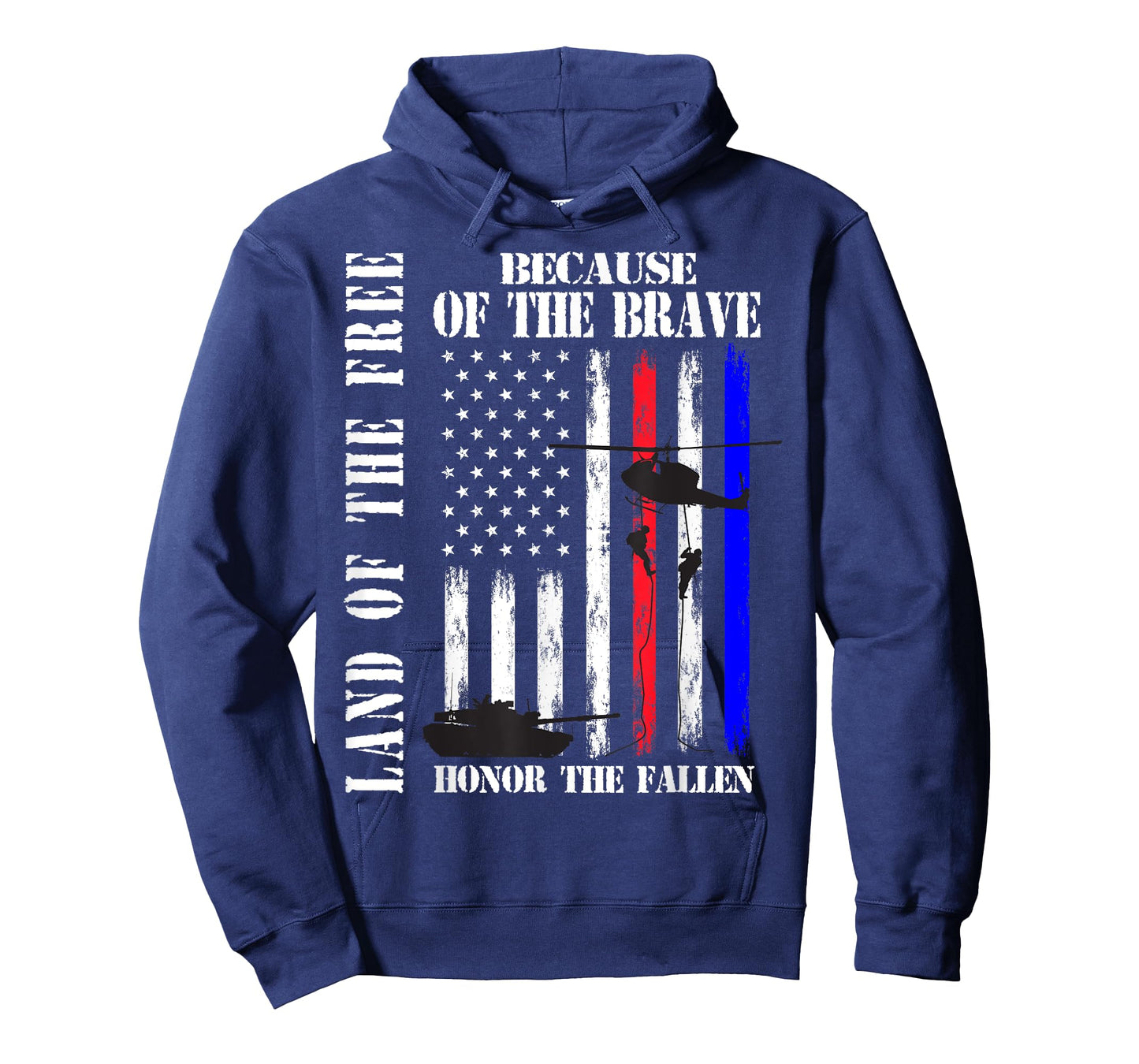 Land of the Free Because of the Brave Honor The Fallen Flag T-Shirt