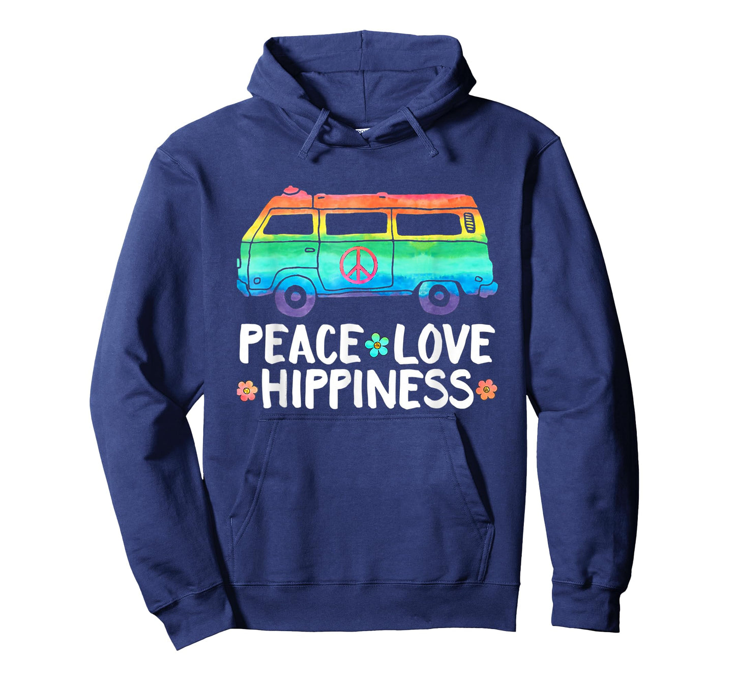 Peace Love Hippiness Rainbow Peace Symbol Flowers T-Shirt